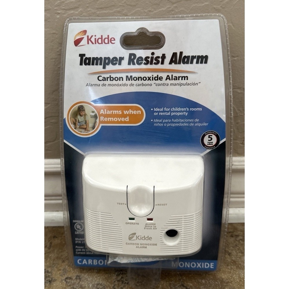 Kidde Carbon Monoxide Alarm Battery Backup Plug-In  CO Alarm New